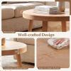 imageGiantex Round Coffee Table 30 Wood Center Table with Thickened Tabletop amp CrossShaped Pine Wood Frame 220 lbs Capacity Modern Living Room Table for Small Spaces Natural
