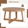 imageGiantex Round Coffee Table 30 Wood Center Table with Thickened Tabletop amp CrossShaped Pine Wood Frame 220 lbs Capacity Modern Living Room Table for Small Spaces Natural