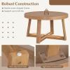 imageGiantex Round Coffee Table 30 Wood Center Table with Thickened Tabletop amp CrossShaped Pine Wood Frame 220 lbs Capacity Modern Living Room Table for Small Spaces Natural