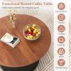 imageGiantex Round Coffee Table 32 Wooden Accent Cocktail Tea Table with Solid Wood Veneered amp Fluted Design Mid Century Modern Center Table for Living Room Black amp WalnutBlack  Walnut