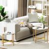 imageGiantex Round Coffee Table Set of 2 Nesting Tables with Metal Frame Imitated MarbleLike Top Adjustable Foot Pads Circle End Table Side Tables Center Table for Living Room Bedroom WhiteWhite