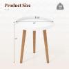 imageGiantex Round End Table Mid Century Modern Side Table with Wooden Tray amp Bamboo Legs Sofa Couch Accent Table Small Coffee Table for Small Space Living Room Nightstand for Bedroom WalnutWhite
