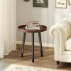 imageGiantex Round End Table Mid Century Modern Side Table with Wooden Tray amp Bamboo Legs Sofa Couch Accent Table Small Coffee Table for Small Space Living Room Nightstand for Bedroom WalnutWalnut
