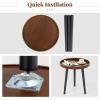 imageGiantex Round End Table Mid Century Modern Side Table with Wooden Tray amp Bamboo Legs Sofa Couch Accent Table Small Coffee Table for Small Space Living Room Nightstand for Bedroom WalnutWalnut