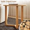 imageGiantex Round Nesting Coffee Table Set of 2 Wood Nesting End Tables with Thickened Top amp Solid Rubber Wood Legs Farmhouse Sofa Side Table for Small Spaces Living Room Bedroom NaturalNatural