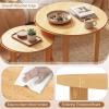 imageGiantex Round Nesting Coffee Table Set of 2 Wood Nesting End Tables with Thickened Top amp Solid Rubber Wood Legs Farmhouse Sofa Side Table for Small Spaces Living Room Bedroom NaturalNatural