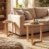imageGiantex Round Nesting Coffee Table Set of 2 Wood Nesting End Tables with Thickened Top amp Solid Rubber Wood Legs Farmhouse Sofa Side Table for Small Spaces Living Room Bedroom NaturalNatural