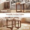 imageGiantex Round Nesting Coffee Table Set of 2 Wood Nesting End Tables with Thickened Top amp Solid Rubber Wood Legs Farmhouse Sofa Side Table for Small Spaces Living Room Bedroom NaturalWalnut