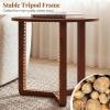imageGiantex Round Nesting Coffee Table Set of 2 Wood Nesting End Tables with Thickened Top amp Solid Rubber Wood Legs Farmhouse Sofa Side Table for Small Spaces Living Room Bedroom NaturalWalnut
