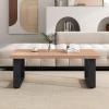 imageGiantex Rustic Coffee Table 47 Inch Industrial Wood Center Table with 18 Tabletop Farmhouse Accent Cocktail Tea Table Modern Rectangular Living Room Table Oak