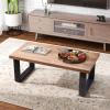 imageGiantex Rustic Coffee Table 47 Inch Industrial Wood Center Table with 18 Tabletop Farmhouse Accent Cocktail Tea Table Modern Rectangular Living Room Table Oak