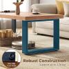imageGiantex Rustic Coffee Table 47 Inch Industrial Wood Center Table with 18 Tabletop Farmhouse Accent Cocktail Tea Table Modern Rectangular Living Room Table Oak