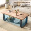 imageGiantex Rustic Coffee Table 47 Inch Industrial Wood Center Table with 18 Tabletop Farmhouse Accent Cocktail Tea Table Modern Rectangular Living Room Table Oak