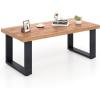 imageGiantex Rustic Coffee Table 47 Inch Industrial Wood Center Table with 18 Tabletop Farmhouse Accent Cocktail Tea Table Modern Rectangular Living Room Table Oak