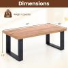 imageGiantex Rustic Coffee Table 47 Inch Industrial Wood Center Table with 18 Tabletop Farmhouse Accent Cocktail Tea Table Modern Rectangular Living Room Table Oak
