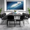 imageGiantex Set of 5 Conference Chair with Ergonomic Upholstered Seat Protective Foot Pad Elegant and Stackable Design for Home amp Office Waiting Room Guest Room 5 Pieces Reception Executive Chair SetBlack