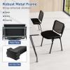 imageGiantex Set of 5 Office Guest Chair Stackable Waiting Room Chair with Padded Seat Metal Frame 330Lbs Capacity Conference Room Chair Reception Chair for Lobby Training Room Meeting Room 12