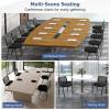 imageGiantex Set of 5 Office Guest Chair Stackable Waiting Room Chair with Padded Seat Metal Frame 330Lbs Capacity Conference Room Chair Reception Chair for Lobby Training Room Meeting Room 11