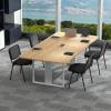 imageGiantex Set of 5 Office Guest Chair Stackable Waiting Room Chair with Padded Seat Metal Frame 330Lbs Capacity Conference Room Chair Reception Chair for Lobby Training Room Meeting Room 11
