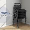 imageGiantex Set of 5 Office Guest Chair Stackable Waiting Room Chair with Padded Seat Metal Frame 330Lbs Capacity Conference Room Chair Reception Chair for Lobby Training Room Meeting Room 12