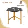imageGiantex Triangle End Table Wood Side Table with Metal Legs Sofa Couch Accent Tables Small Coffee Table for Small Space Living Room Nightstand for Bedroom Rustic Brown amp BlackBlack  Gold