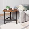 imageGiantex Triangle End Table Wood Side Table with Metal Legs Sofa Couch Accent Tables Small Coffee Table for Small Space Living Room Nightstand for Bedroom Rustic Brown amp BlackRustic Brown  Black