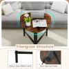 imageGiantex Triangle End Table Wood Side Table with Metal Legs Sofa Couch Accent Tables Small Coffee Table for Small Space Living Room Nightstand for Bedroom Rustic Brown amp BlackRustic Brown  Black