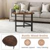 imageGiantex Triangle End Table Wood Side Table with Metal Legs Sofa Couch Accent Tables Small Coffee Table for Small Space Living Room Nightstand for Bedroom Rustic Brown amp BlackRustic Brown  Black