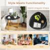 imageGiantex Triangle End Table Wood Side Table with Metal Legs Sofa Couch Accent Tables Small Coffee Table for Small Space Living Room Nightstand for Bedroom Rustic Brown amp BlackBlack  Gold