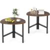 imageGiantex Triangle End Table Wood Side Table with Metal Legs Sofa Couch Accent Tables Small Coffee Table for Small Space Living Room Nightstand for Bedroom Rustic Brown amp BlackRustic Brown  Black