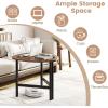 imageGiantex Triangle End Table Wood Side Table with Metal Legs Sofa Couch Accent Tables Small Coffee Table for Small Space Living Room Nightstand for Bedroom Rustic Brown amp BlackRustic Brown  Black