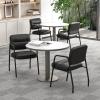 imageGiantex Waiting Room Chair Set of 2  Upholstered Reception Chairs with Mixed PU Leather Integrated Armrests Conference Chair Office Guest Chairs No Wheels for Meeting Room Lobby Chairs 1 BlackBlack