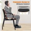 imageGiantex Waiting Room Chair Set of 2  Upholstered Reception Chairs with Mixed PU Leather Integrated Armrests Conference Chair Office Guest Chairs No Wheels for Meeting Room Lobby Chairs 1 BlackBlack
