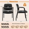 imageGiantex Waiting Room Chair Set of 2  Upholstered Reception Chairs with Mixed PU Leather Integrated Armrests Conference Chair Office Guest Chairs No Wheels for Meeting Room Lobby Chairs 1 BlackBlack