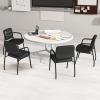 imageGiantex Waiting Room Chair Set of 2  Upholstered Reception Chairs with Mixed PU Leather Integrated Armrests Conference Chair Office Guest Chairs No Wheels for Meeting Room Lobby Chairs 1 BlackBlack