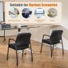 imageGiantex Waiting Room Chair Set of 2  Upholstered Reception Chairs with Mixed PU Leather Integrated Armrests Conference Chair Office Guest Chairs No Wheels for Meeting Room Lobby Chairs 1 BlackBlack