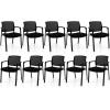 imageGiantex 2Pack Reception Room Chair Set with Mesh Back Metal Frame amp Padded Seat Armrests No Wheels Stacking Guest Chairs for Office Waiting Room Lobby Meeting Black10