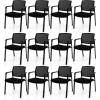 imageGiantex 2Pack Reception Room Chair Set with Mesh Back Metal Frame amp Padded Seat Armrests No Wheels Stacking Guest Chairs for Office Waiting Room Lobby Meeting Black12