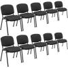 imageGiantex 5Pack Conference Chair Set  Stackable Guest Chair with Metal Frame Padded Cushion Stacking Reception Chair Lobby Chairs Set of 5 Stackable Chairs Office Waiting Room Chair Black10