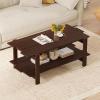 imageGiantex Coffee Table with Storage 45 Inch Modern Center Table with Slatted Design amp Side Rail Support Rectangular Living Room Table for Small Spaces WhiteWalnut