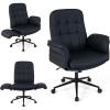imageGiantex Criss Cross Chair with Armrests amp Wheels Cat Scratch Leather Makeup Vanity Chair with Rocking Backrest amp Removable Cushion Adjustable Swivel Computer Office Desk Chair for Bedroom Black
