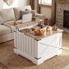imageGiantex Farmhouse Lift Top Coffee Table 315 Square Wood Center Table with Large Hidden Storage Compartment amp Hinged Lift Top Accent Cocktail Tea Table Rustic Living Room Tables OakOak