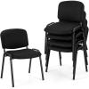 imageGiantex Set of 5 Conference Chair with Ergonomic Upholstered Seat Protective Foot Pad Elegant and Stackable Design for Home amp Office Waiting Room Guest Room 5 Pieces Reception Executive Chair SetBlack