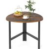 imageGiantex Triangle End Table Wood Side Table with Metal Legs Sofa Couch Accent Tables Small Coffee Table for Small Space Living Room Nightstand for Bedroom Rustic Brown amp BlackRustic Brown  Black