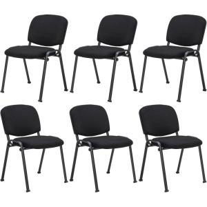imageGiantex 5Pack Conference Chair Set  Stackable Guest Chair with Metal Frame Padded Cushion Stacking Reception Chair Lobby Chairs Set of 5 Stackable Chairs Office Waiting Room Chair Black6