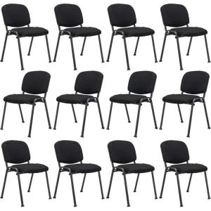 imageGiantex 5Pack Conference Chair Set  Stackable Guest Chair with Metal Frame Padded Cushion Stacking Reception Chair Lobby Chairs Set of 5 Stackable Chairs Office Waiting Room Chair Black12