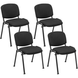 imageGiantex 5Pack Conference Chair Set  Stackable Guest Chair with Metal Frame Padded Cushion Stacking Reception Chair Lobby Chairs Set of 5 Stackable Chairs Office Waiting Room Chair Black4