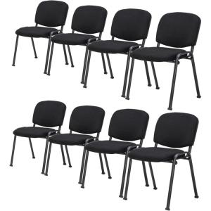 imageGiantex 5Pack Conference Chair Set  Stackable Guest Chair with Metal Frame Padded Cushion Stacking Reception Chair Lobby Chairs Set of 5 Stackable Chairs Office Waiting Room Chair Black8