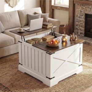 imageGiantex Farmhouse Lift Top Coffee Table 315 Square Wood Center Table with Large Hidden Storage Compartment amp Hinged Lift Top Accent Cocktail Tea Table Rustic Living Room Tables OakRustic Brown