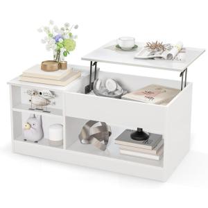 imageGiantex LiftTop Coffee Table Modern Center Table wLift Tabletop Open amp Hideaway Compartments Door Cabinet Noiseless Gas Spring Living Room Wood Rectangular Table for Home Office